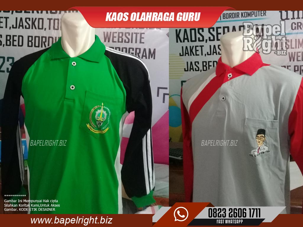 Kaos Berkerah Hijau dan abu-abu