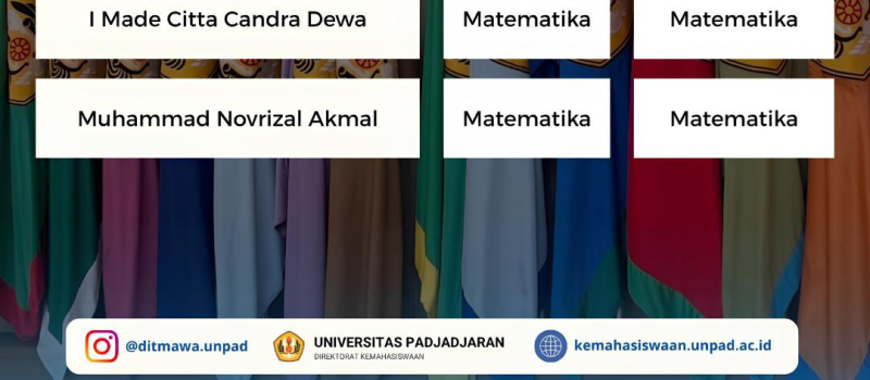 Potongan tabel pengumuman resmi dua mahasiswa Matematika FMIPA Unpad yang lolos menjadi finalis ONMIPA 2026.