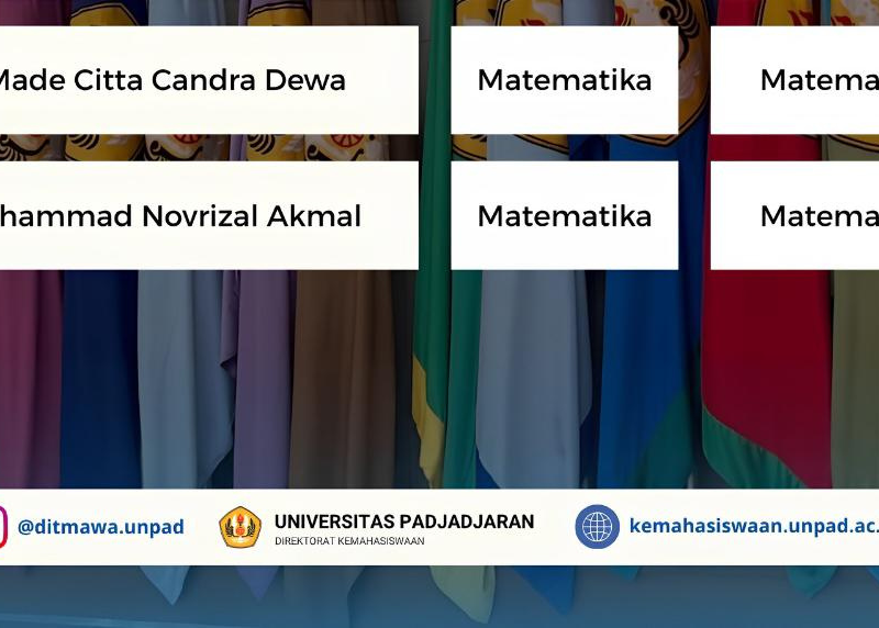 Potongan tabel pengumuman resmi dua mahasiswa Matematika FMIPA Unpad yang lolos menjadi finalis ONMIPA 2026.