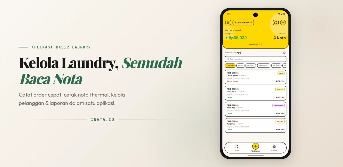 Aplikasi Laundry inata.id (Sumber: Inata.id)